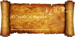Árpás Margit névjegykártya